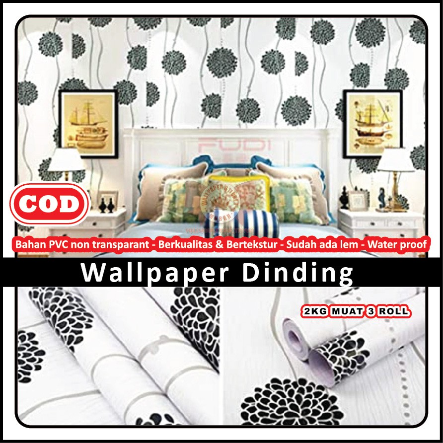 Detail Wallpaper Dinding Bunga Hitam Putih Nomer 55