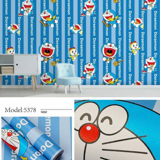 Detail Wallpaper Dinding Doraemon Garis Nomer 4