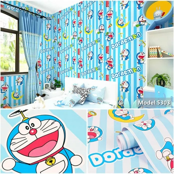 Detail Wallpaper Dinding Doraemon Garis Nomer 6