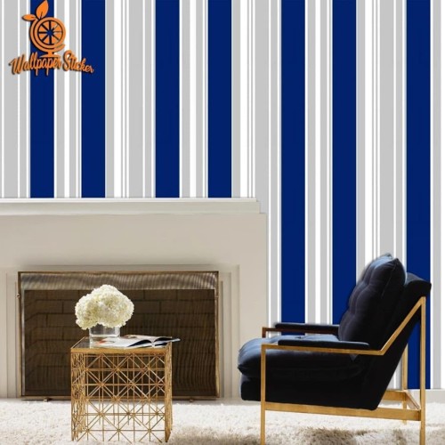 Detail Wallpaper Dinding Garis Biru Putih Nomer 21