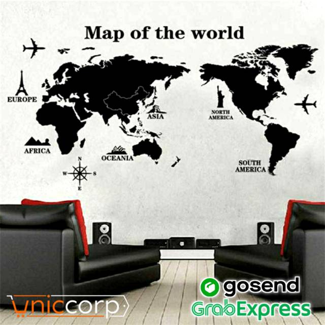 Wallpaper Dinding Peta Dunia - KibrisPDR