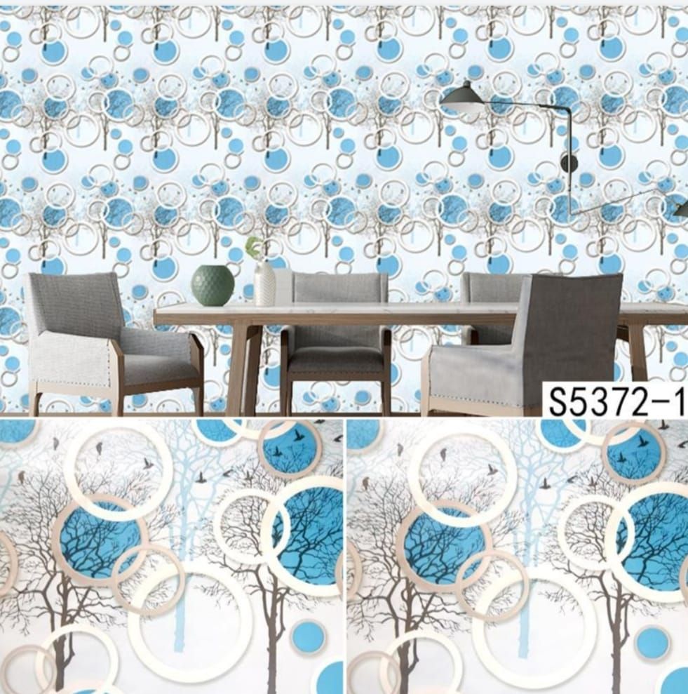 Detail Wallpaper Dinding Polkadot Biru Nomer 5