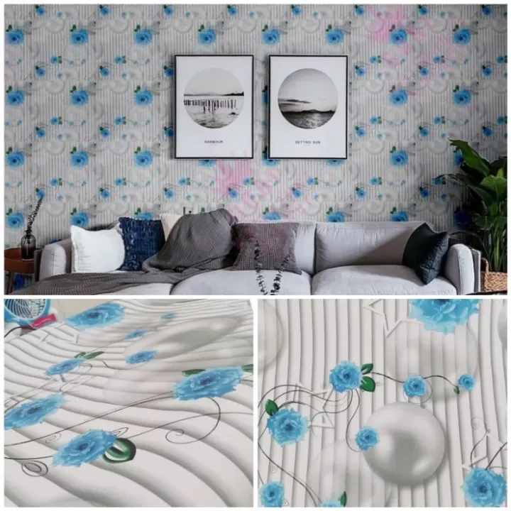 Detail Wallpaper Dinding Polkadot Biru Nomer 44