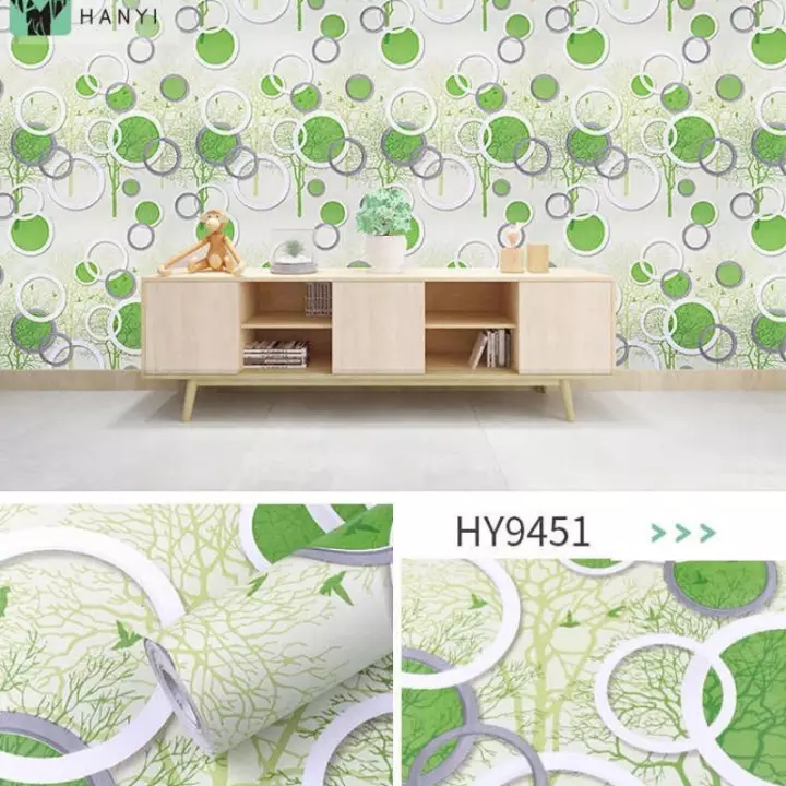 Detail Wallpaper Dinding Ruang Tamu Minimalis Hijau Nomer 3