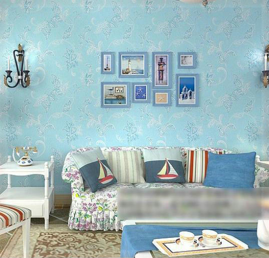 Detail Wallpaper Dinding Ruang Tamu Warna Biru Nomer 15