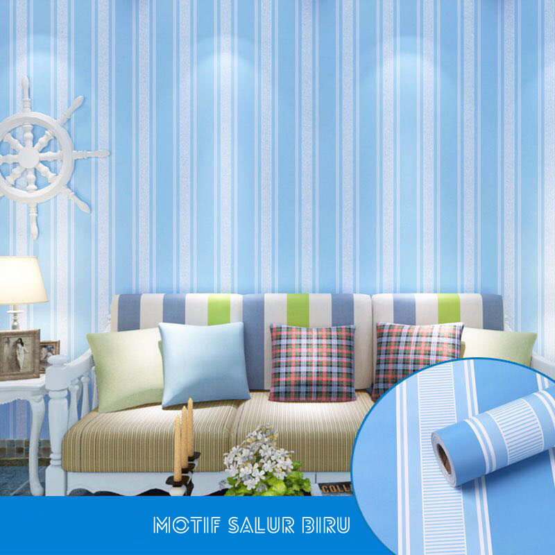 Detail Wallpaper Dinding Ruang Tamu Warna Biru Nomer 3