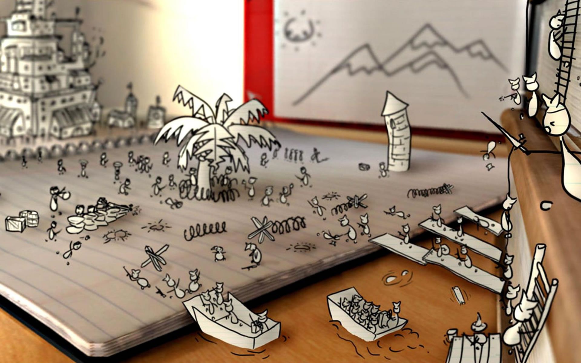 Detail Wallpaper Doodle 3d Nomer 41