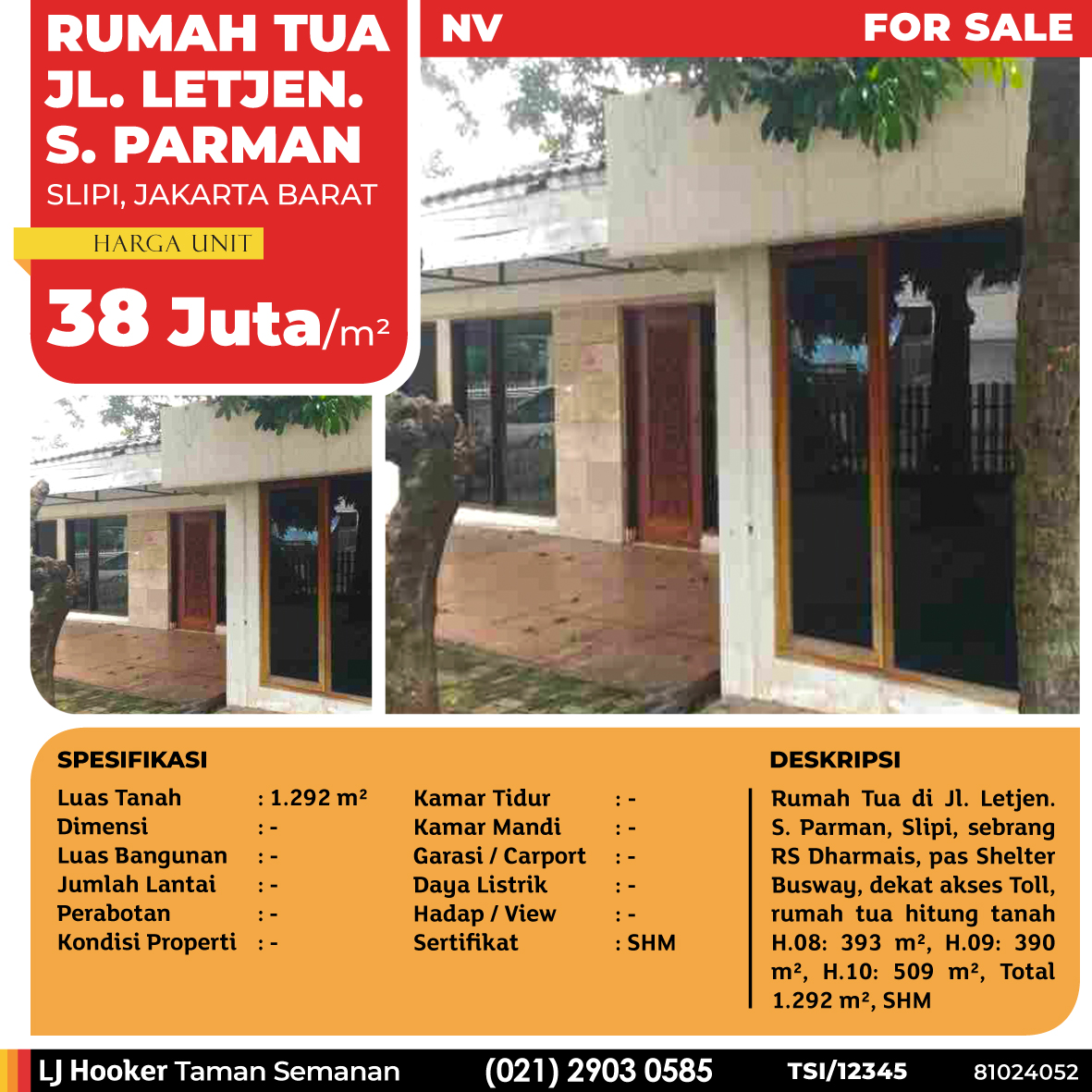 Detail Rumah S Parman Nomer 56