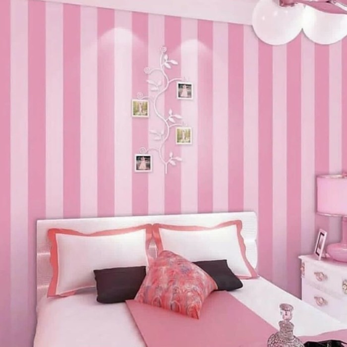 Wallpaper Garis Pink Putih - KibrisPDR