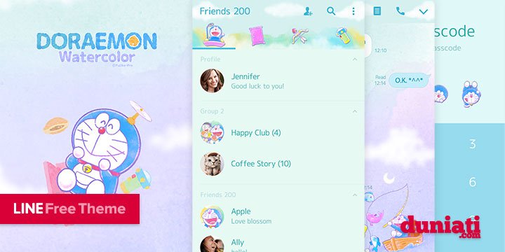 Detail Doraemon Line Theme Nomer 32