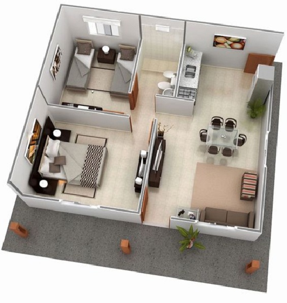 Detail Rumah Sederhana 3d Nomer 44