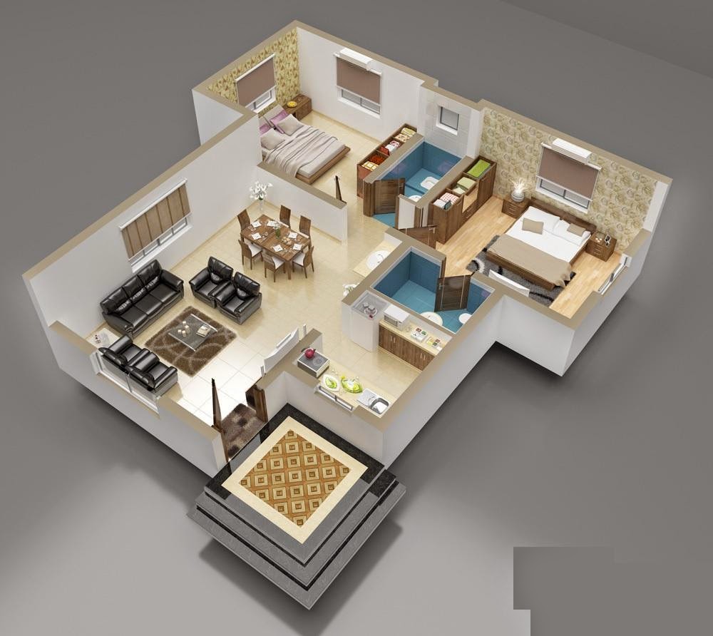 Detail Rumah Sederhana 3d Nomer 6
