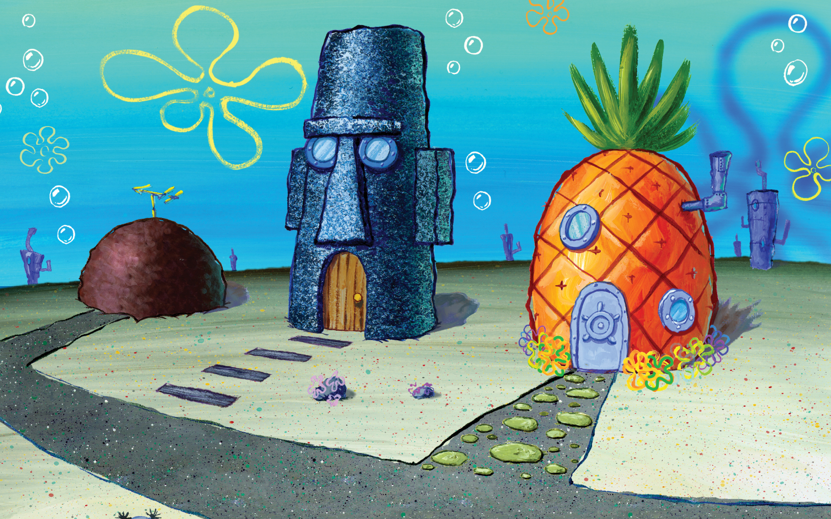 Detail Rumah Spongebob Patrick Dan Squidward Koleksi Nomer 3