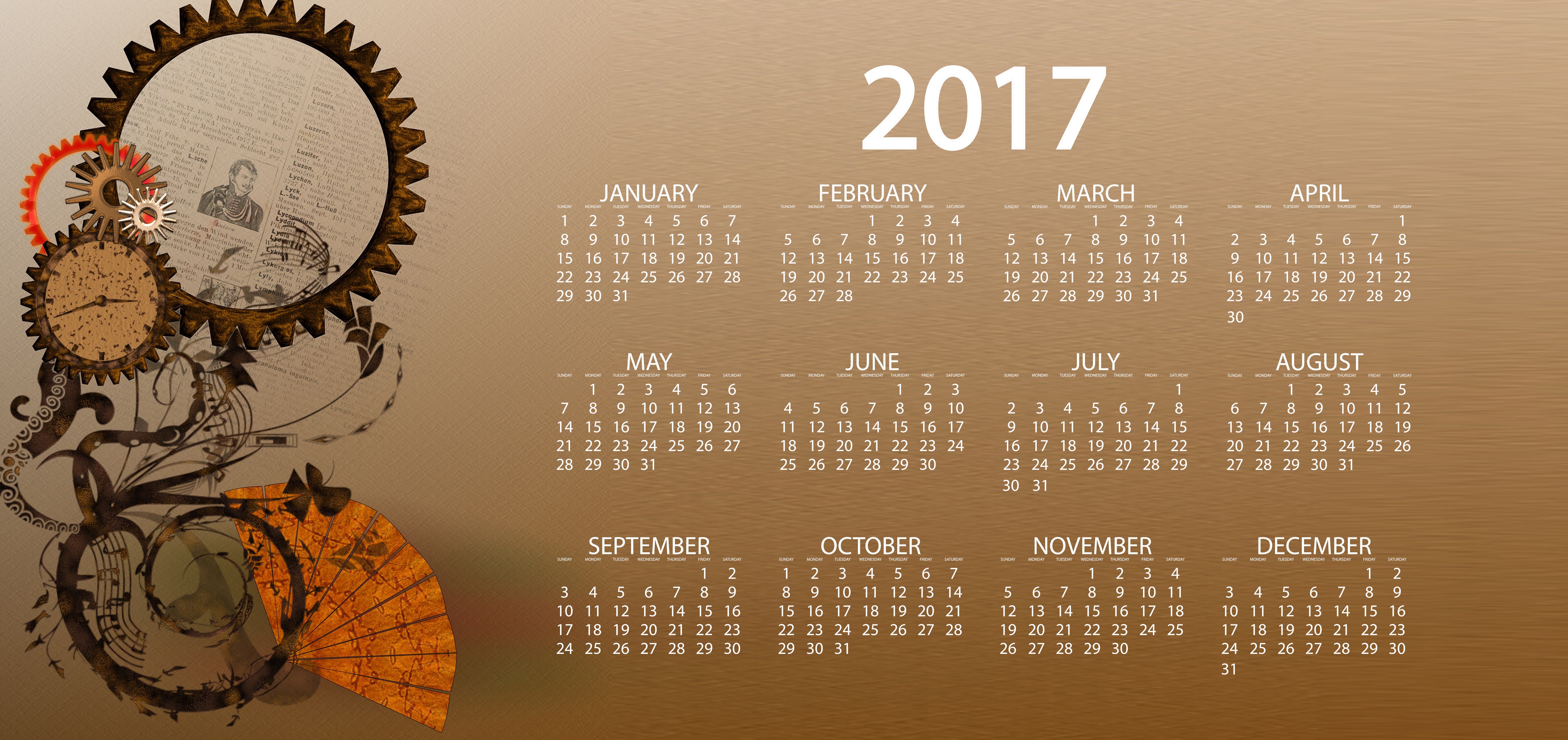 Wallpaper Kalender 2017 - KibrisPDR