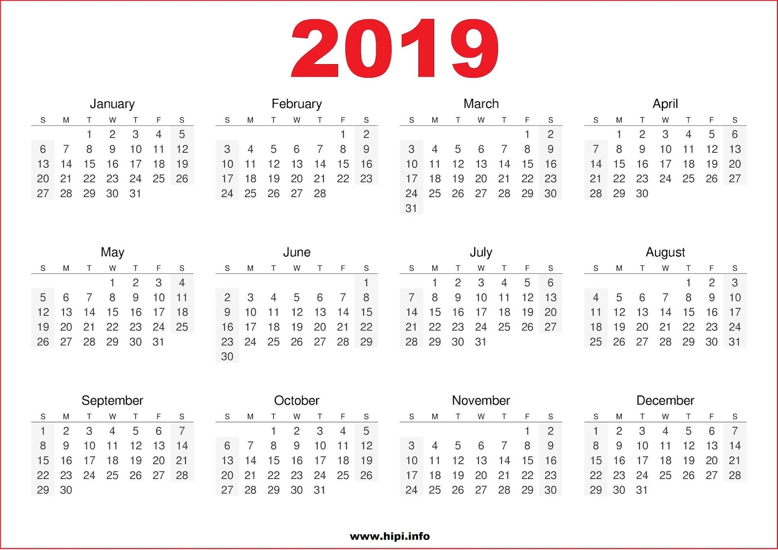Wallpaper Kalender 2019 - KibrisPDR