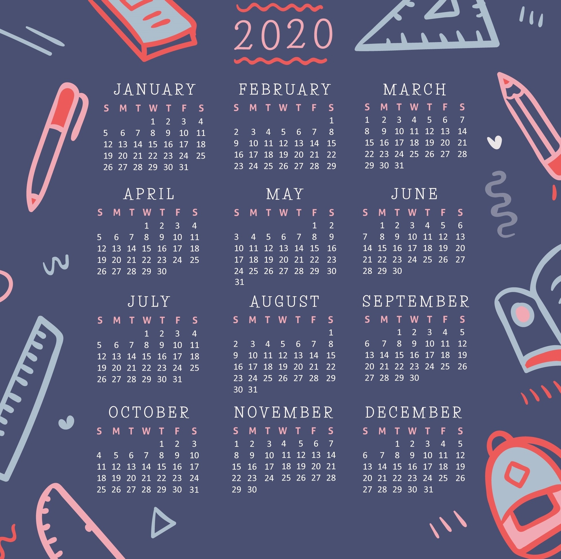 Detail Wallpaper Kalender 2020 Nomer 2