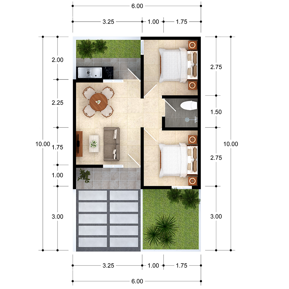 Detail Rumah Type 36 60 Nomer 31