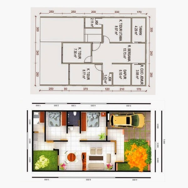 Detail Rumah Type 56 Nomer 44