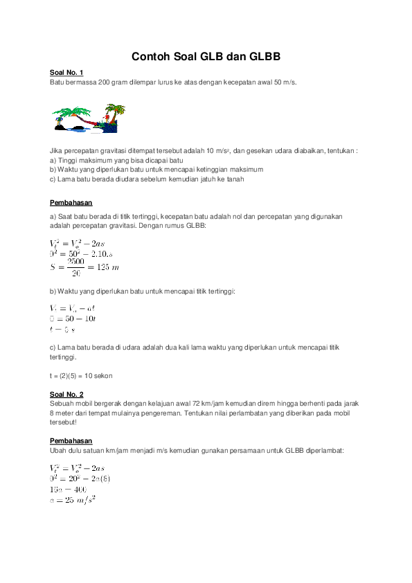 Detail Rumus Glb Dan Glbb Dan Contoh Soal Nomer 19