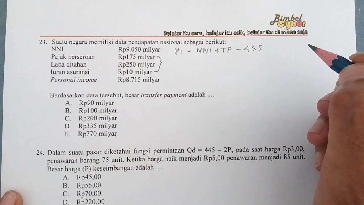 Detail Rumus Personal Income Dan Contoh Soal Nomer 20