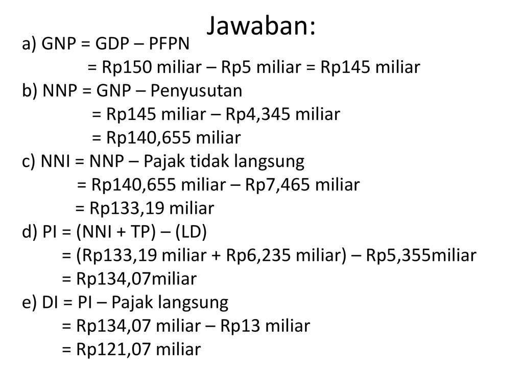 Detail Rumus Personal Income Dan Contoh Soal Nomer 30