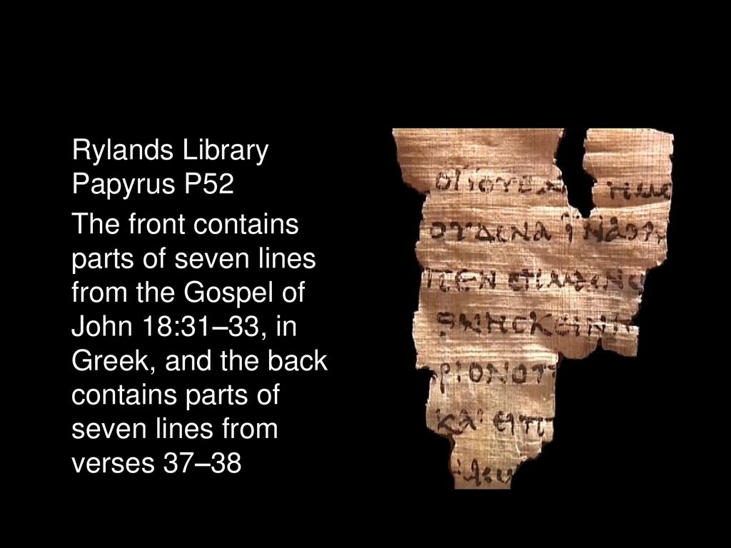 Detail Rylands Library Papyrus P52 Nomer 29