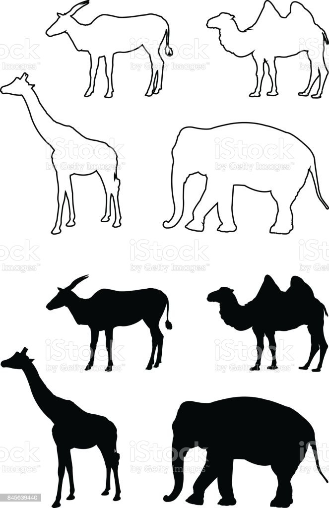 Detail Safari Animal Silhouette Clip Art Nomer 14