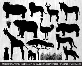 Detail Safari Animal Silhouette Clip Art Nomer 19
