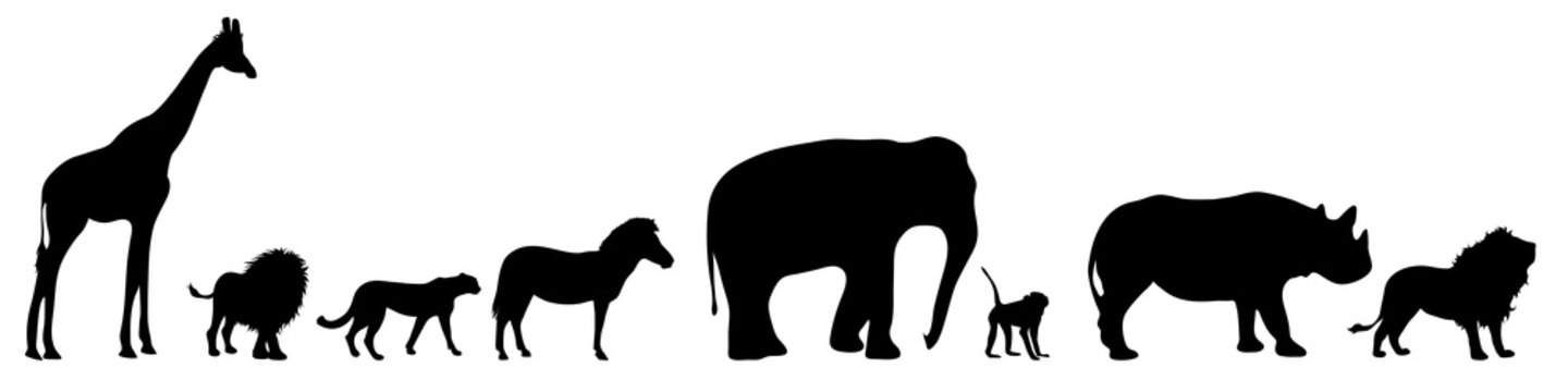 Detail Safari Animal Silhouette Clip Art Nomer 29