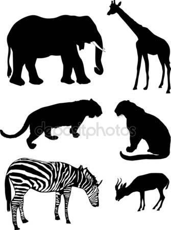 Detail Safari Animal Silhouette Clip Art Nomer 32