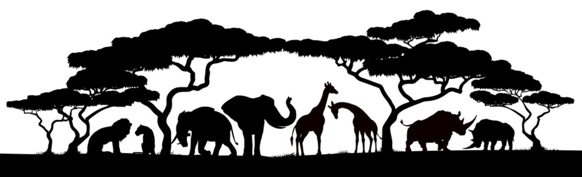 Download Safari Animal Silhouette Clip Art Nomer 4