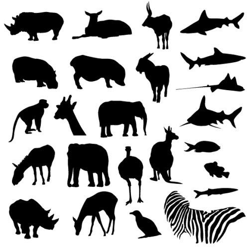 Detail Safari Animal Silhouette Clip Art Nomer 5