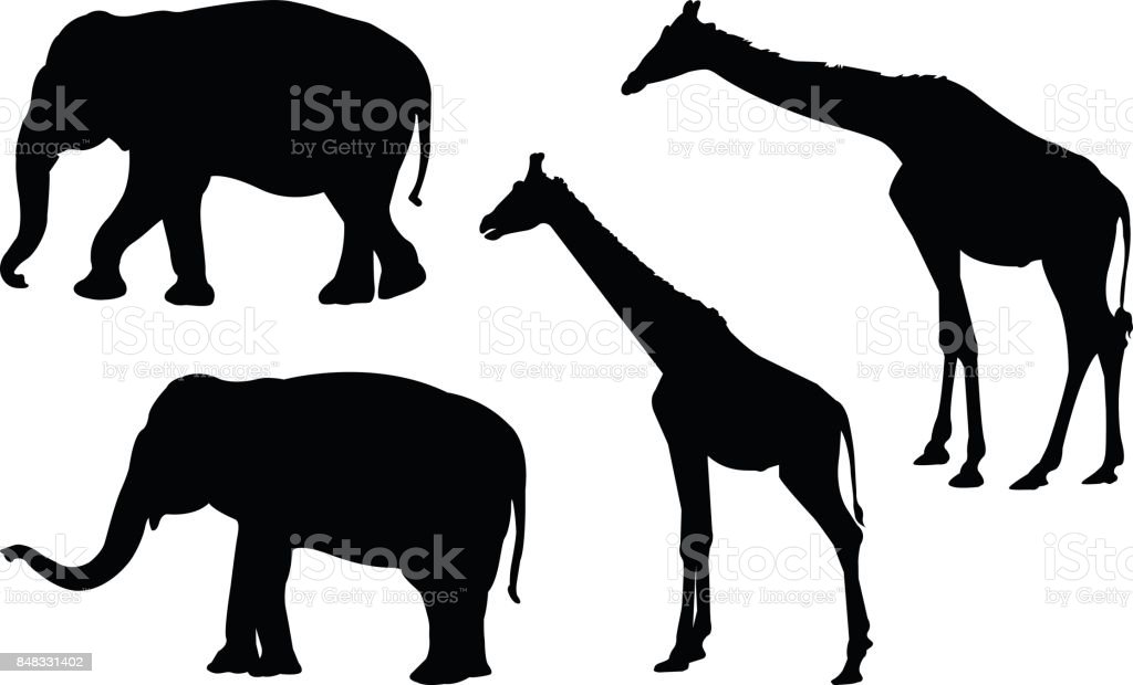 Detail Safari Animal Silhouette Clip Art Nomer 49