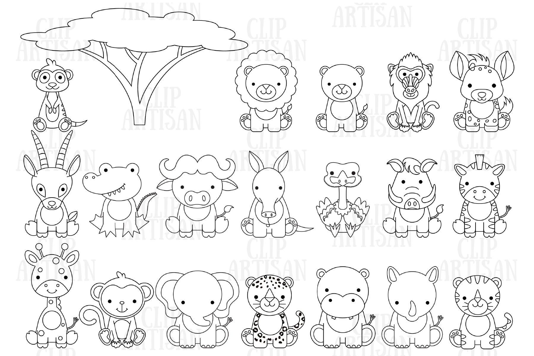 Detail Safari Baby Animals Clipart Nomer 36