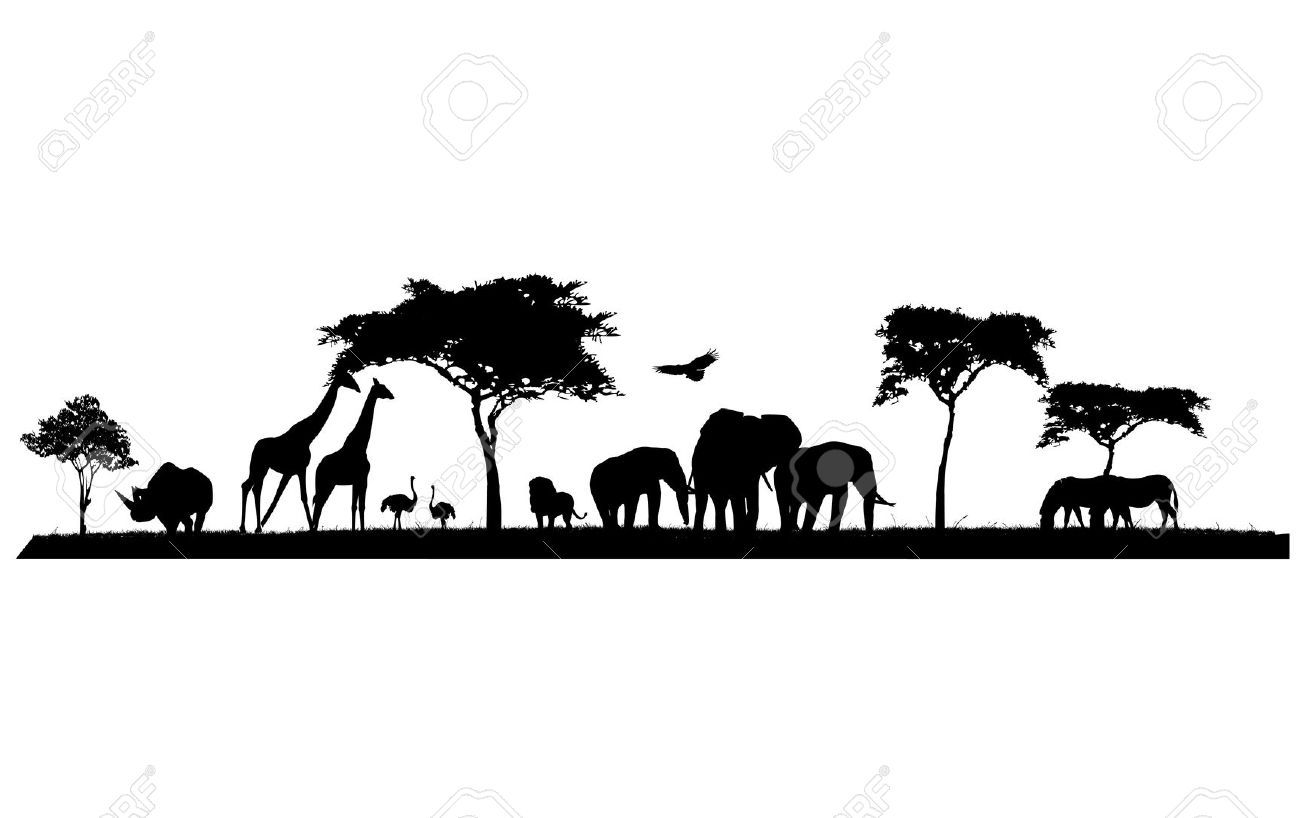 Detail Safari Clipart Black And White Nomer 3