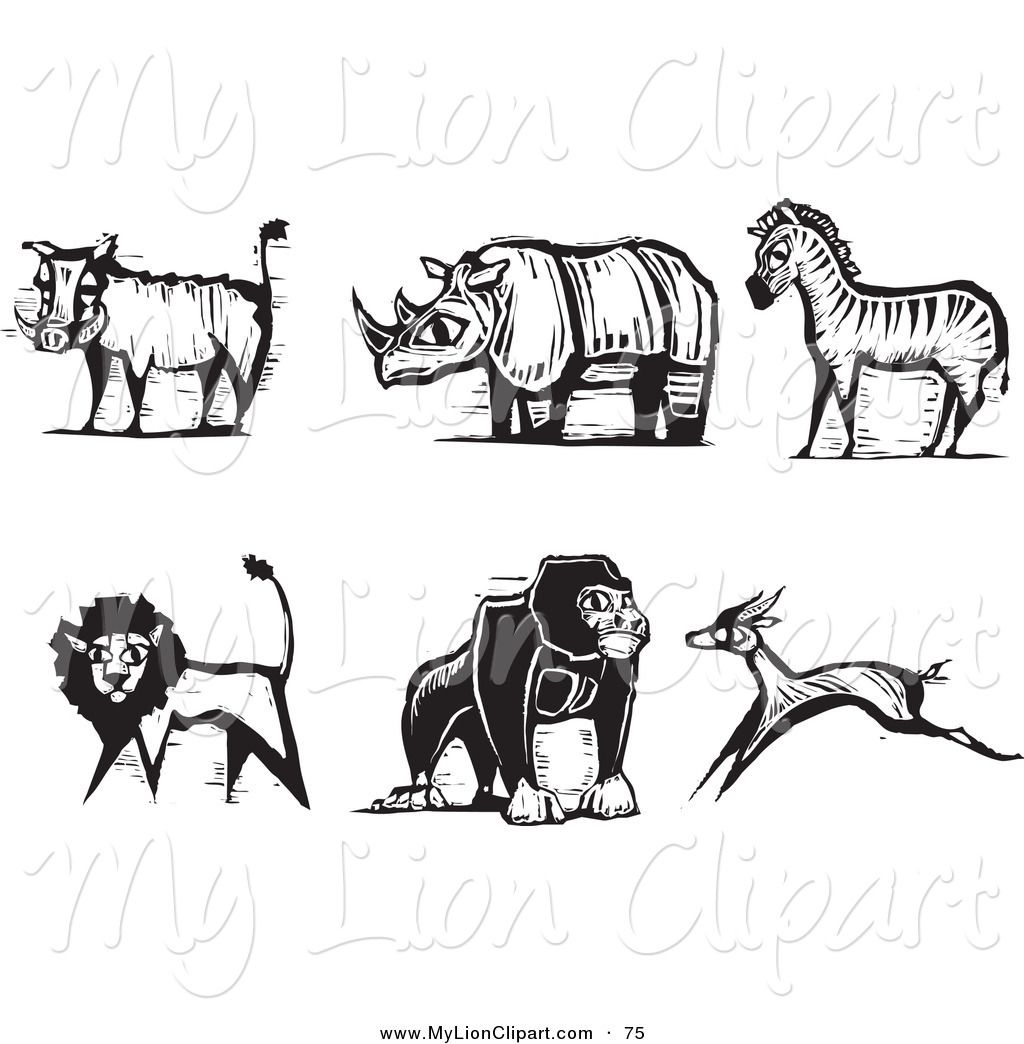 Detail Safari Clipart Black And White Nomer 30