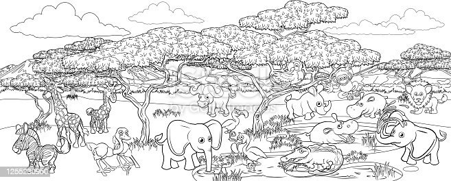 Detail Safari Clipart Black And White Nomer 36