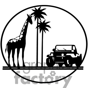 Detail Safari Clipart Black And White Nomer 7