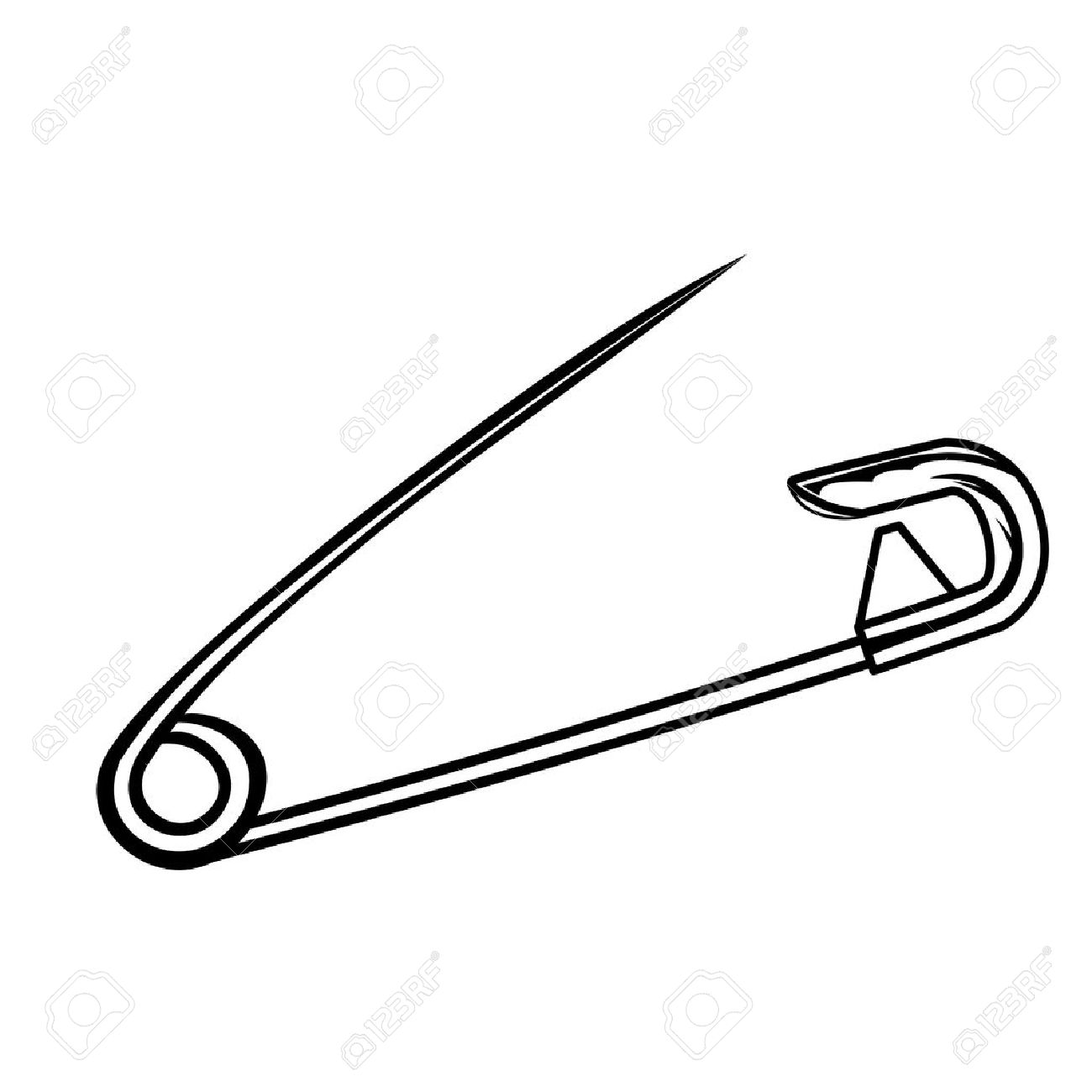 Detail Safety Pins Clipart Nomer 7