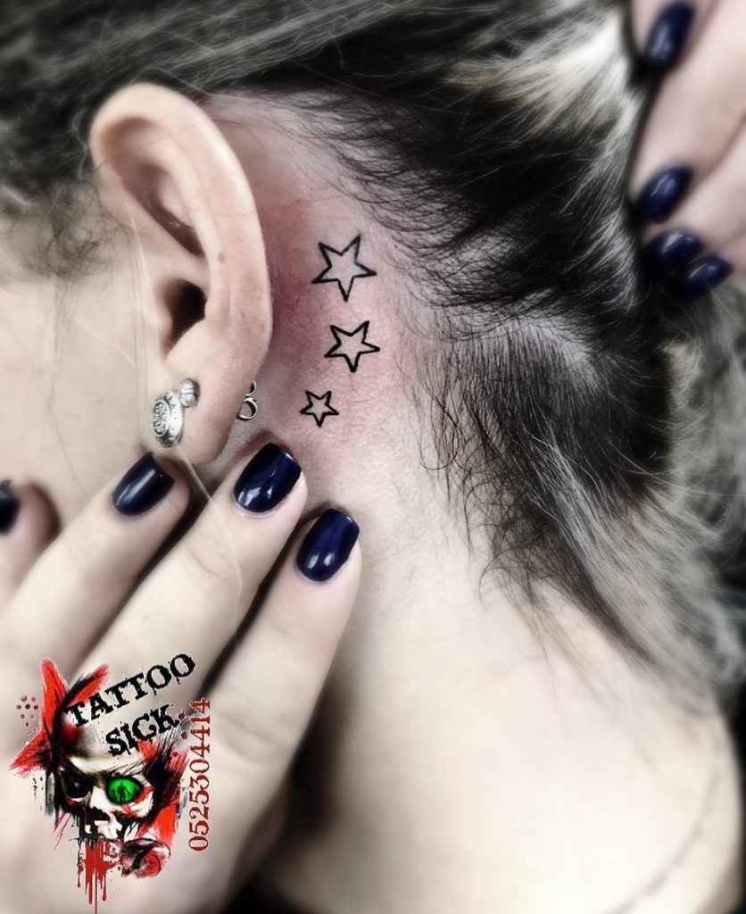 Detail Sagittarius Tattoo Behind Ear Nomer 36