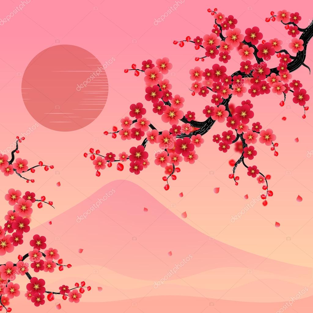 Detail Sakura Background Vector Nomer 3