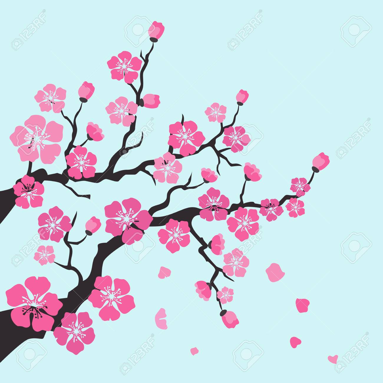 Detail Sakura Background Vector Nomer 39