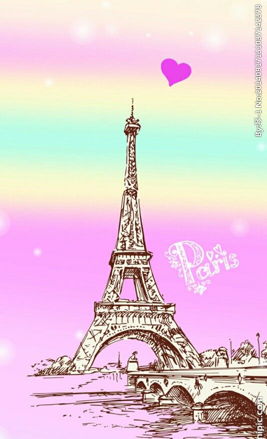 Detail Wallpaper Menara Eiffel Pink Nomer 13