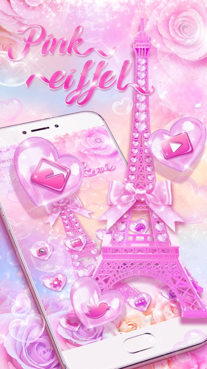 Detail Wallpaper Menara Eiffel Pink Nomer 19