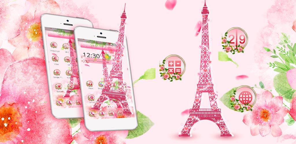 Detail Wallpaper Menara Eiffel Pink Nomer 33