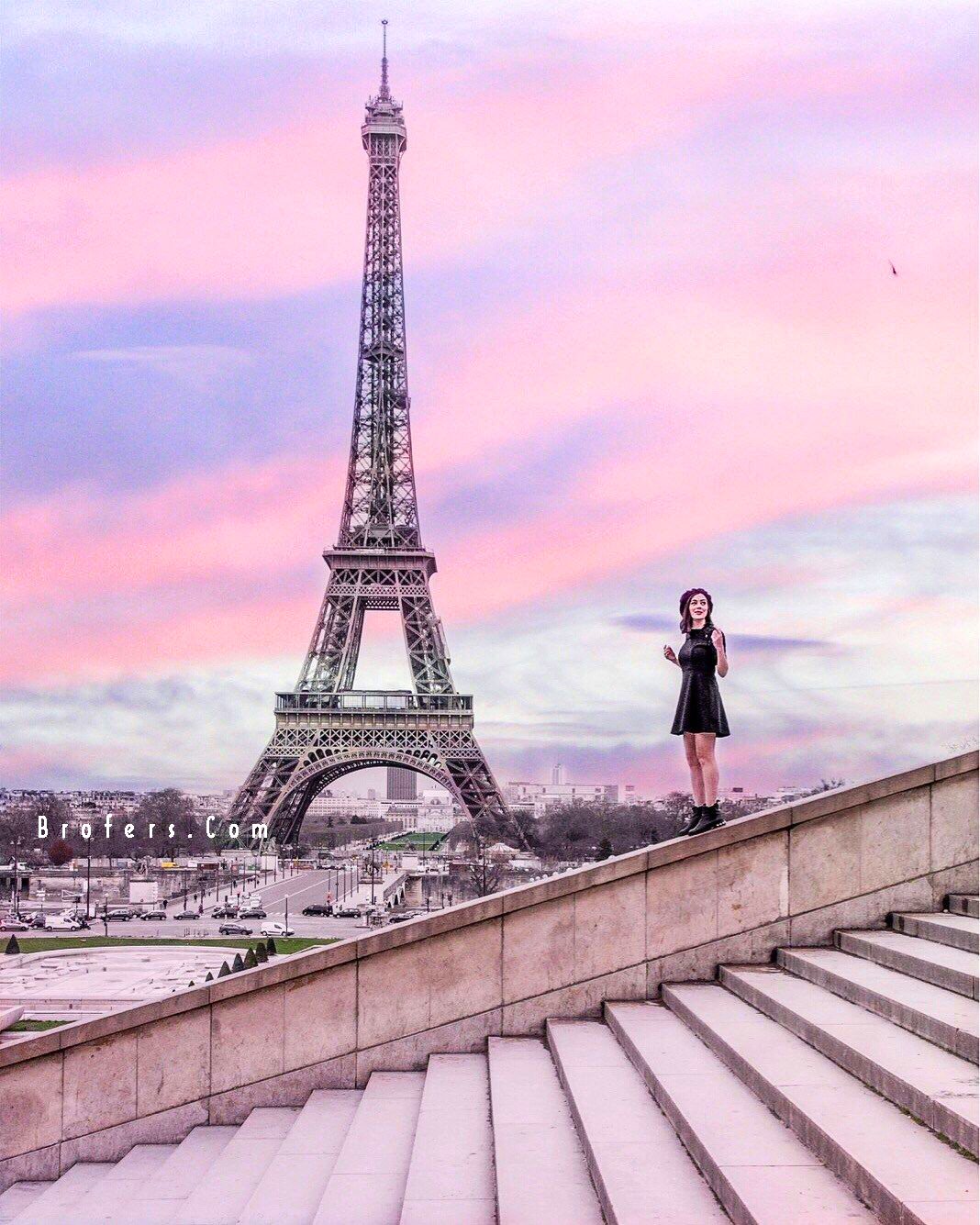 Detail Wallpaper Menara Eiffel Pink Nomer 10