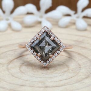 Detail Salt And Pepper Diamond Kite Ring Nomer 46