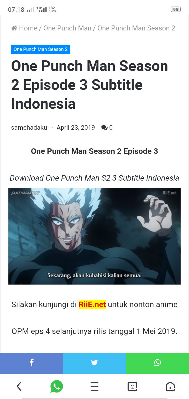 Detail Samehadaku Opm Season 2 Nomer 32