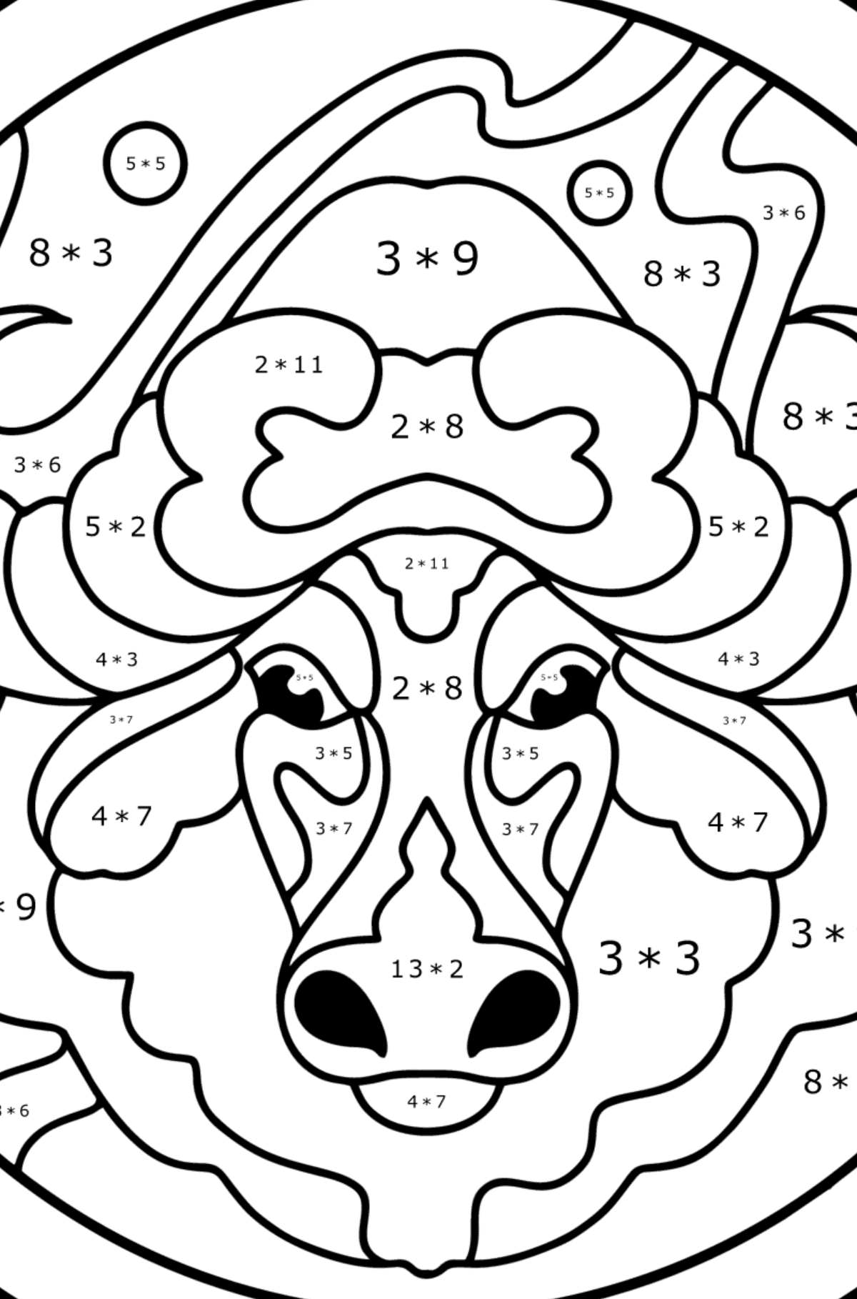 Detail Ausmalbild Stier Nomer 16