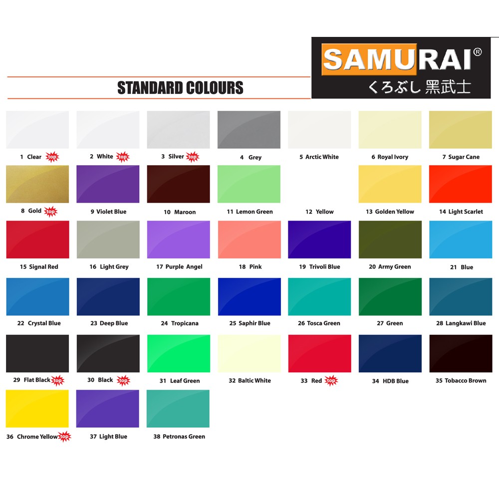 Detail Samurai Paint Catalog Nomer 11